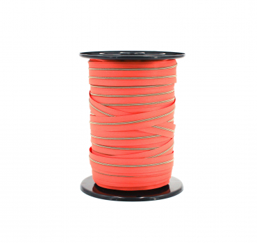 Preview: Endlosreißverschluss metallisiert schmal koralle/messing-antik (1m)